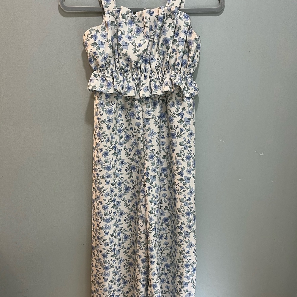 Floral Print Girl’s Pantsuit